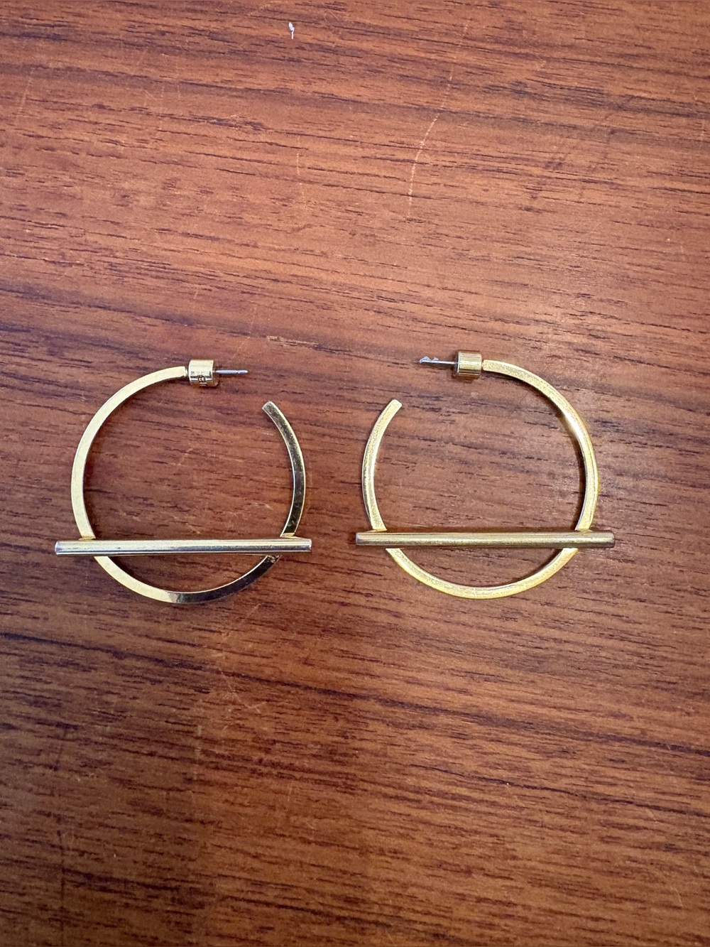 Jenny Bird Gold Hoop Earrings with Bar Accent